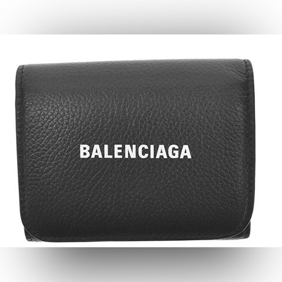 BALENCIAGA Trifold wallet with coin purse CASH ZIP MINI WALLET 655622 BLACK - Picture 1 of 12